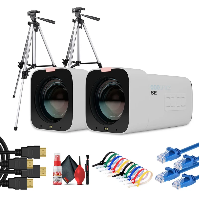 PTZOptics Studio SE Hive-Linked PTZ Camera w/ 12x Optical Zoom, HD Streaming–White | More