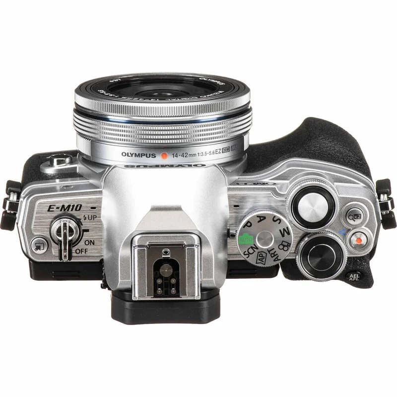 OM SYSTEM OM-D E-M10 Mark IV Mirrorless Digital Camera Silver 14-42mm EZ Lens(Bundle)