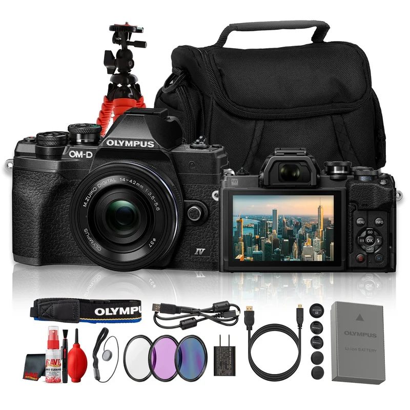 OM SYSTEM OM-D E-M10 Mark IV 20.3MP 4K Camera w/14-42mm EZ Lens Black(Bundle)