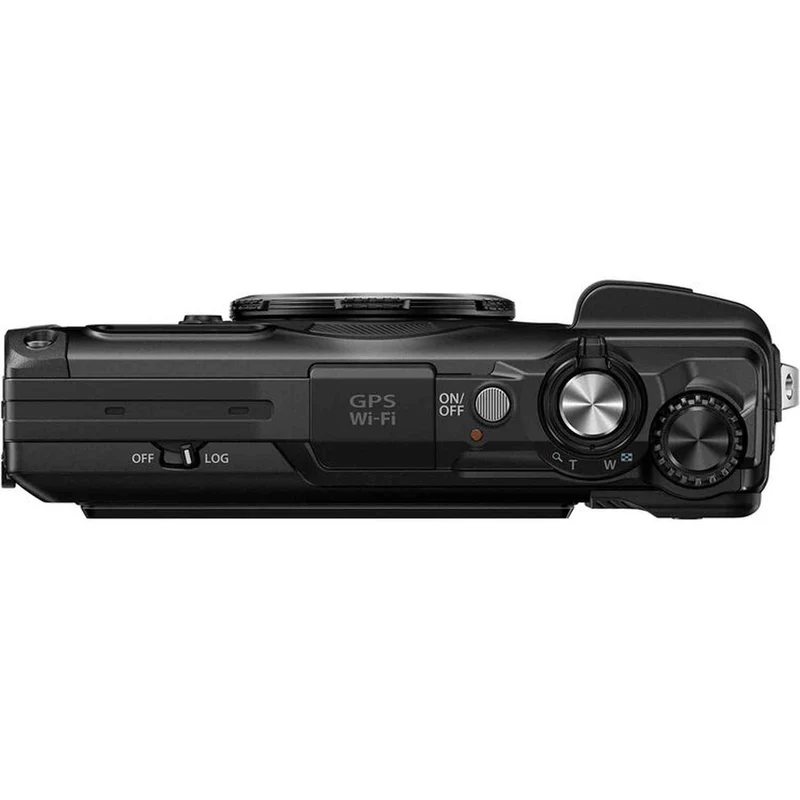 OM SYSTEM Tough TG-7 Digital Camera Bundle (Black) + 64GB Card + Case + Battery