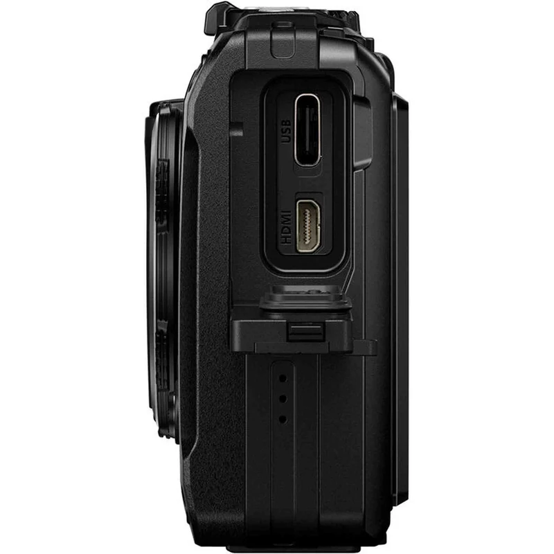 OM SYSTEM Tough TG-7 Digital Camera Bundle (Black) + 64GB Card + Case + Battery