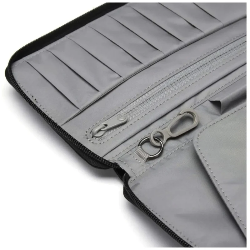 Pacsafe RFIDsafe RFID Blocking Mens Travel Wallet Recycled Polyester Jet Black