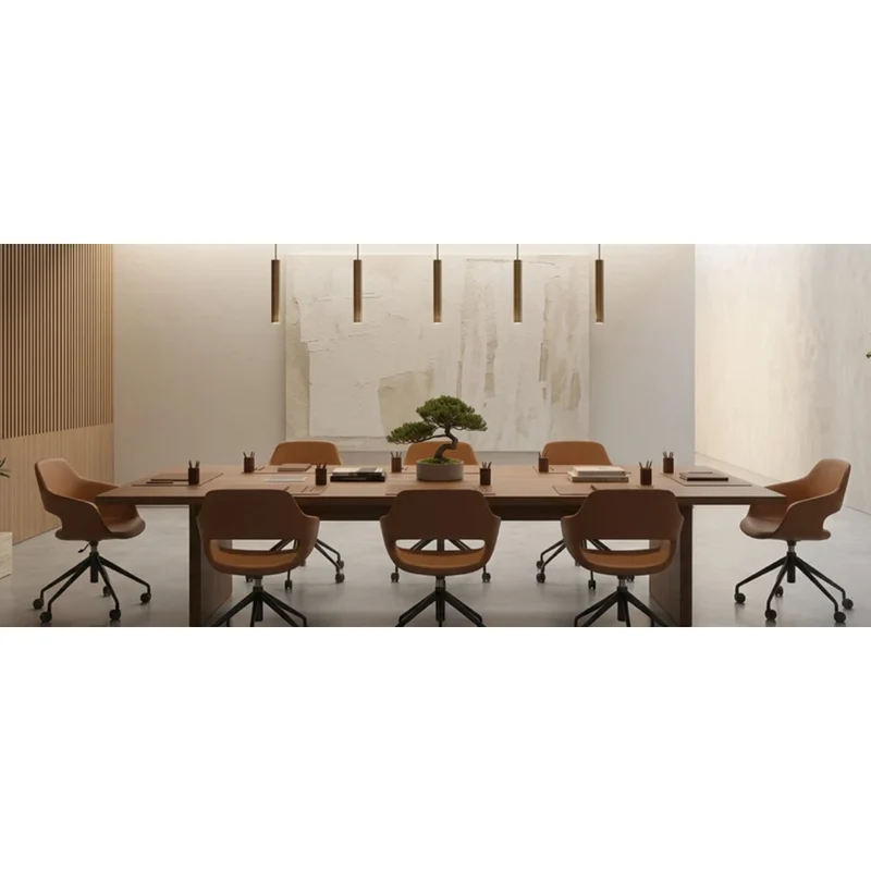Sabia Oliver Medium Back Pre-Assembled Office Chair Upholstered (Tan/Black Frame)