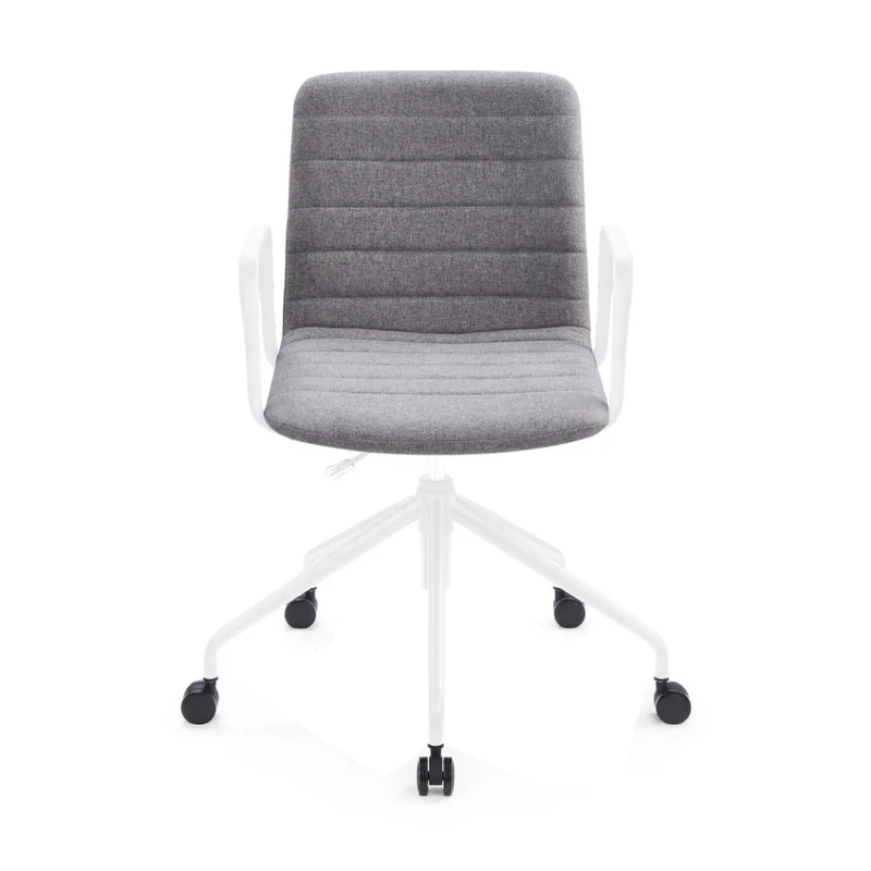 Sabia Baxter Pre-Assembled Chair Upholstered Seat Desk Seating (Grey/White Frame)