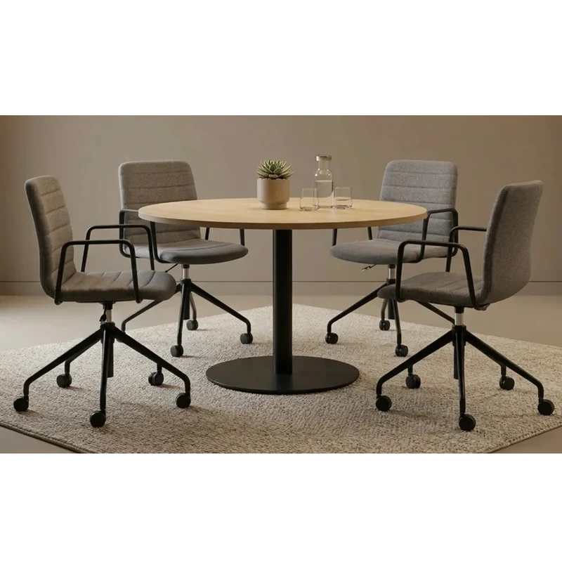 Sabia Baxter Pre-Assembled Chair Upholstered Seat Desk Seating (Grey/White Frame)