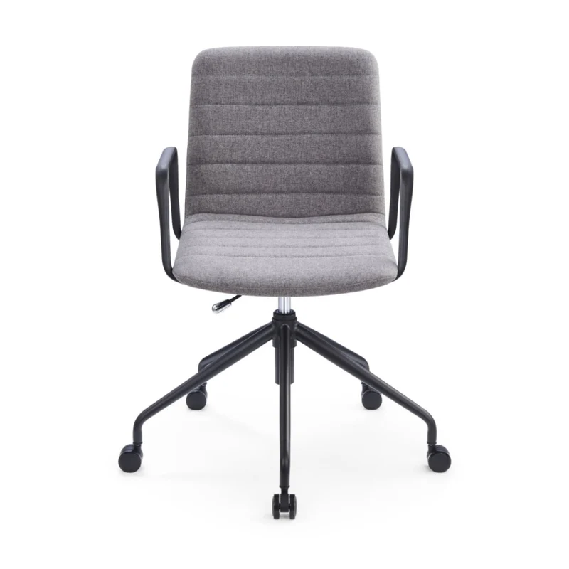 Sabia Baxter Pre-Assembled Chair Upholstered Seat Desk Seating (Grey/Black Frame)