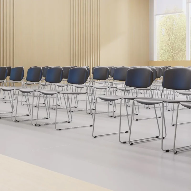 Sabia Felix Pre-Assembled Chair Cushioned Seat Lightweight Stackable Seating (Black)