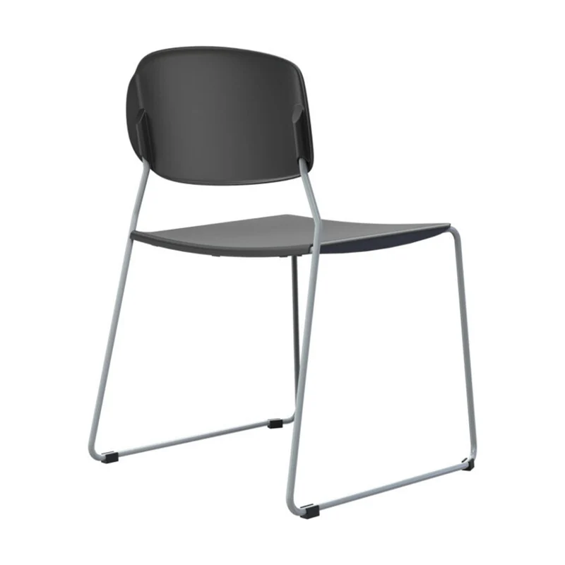 Sabia Felix Pre-Assembled Chair Cushioned Seat Lightweight Stackable Seating (Black)