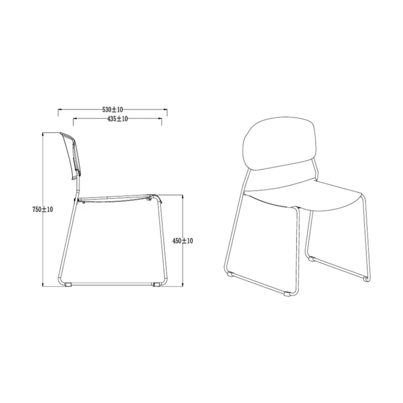 Sabia Felix Pre-Assembled Chair Cushioned Seat Lightweight Stackable Seating (Black)