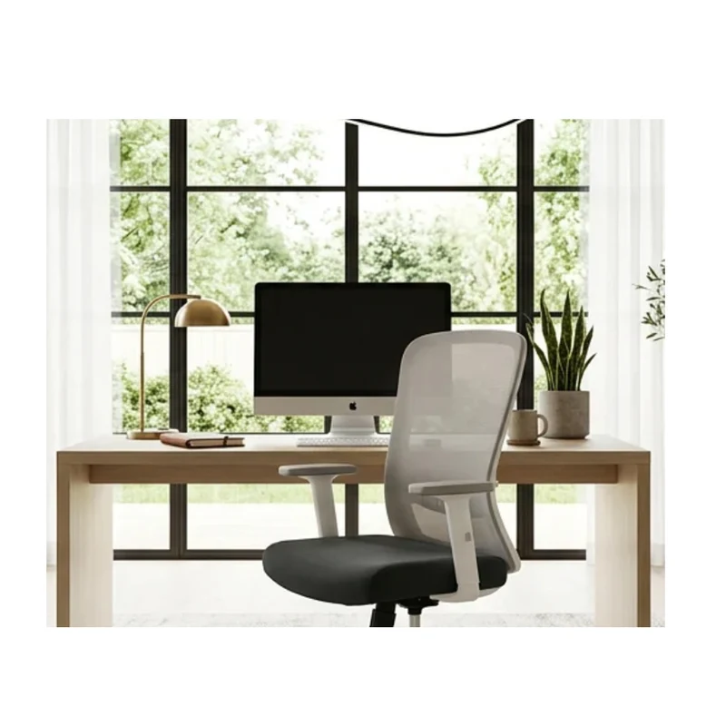 Sabia Aston Pre-Assembled Chair Ergonomic Office Seating Mesh (Grey/White)