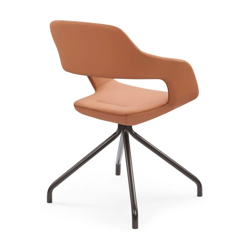 Sabia Oliver Medium Back Pre-Assembled Reception Chair Upholstered (Tan/Black Frame)