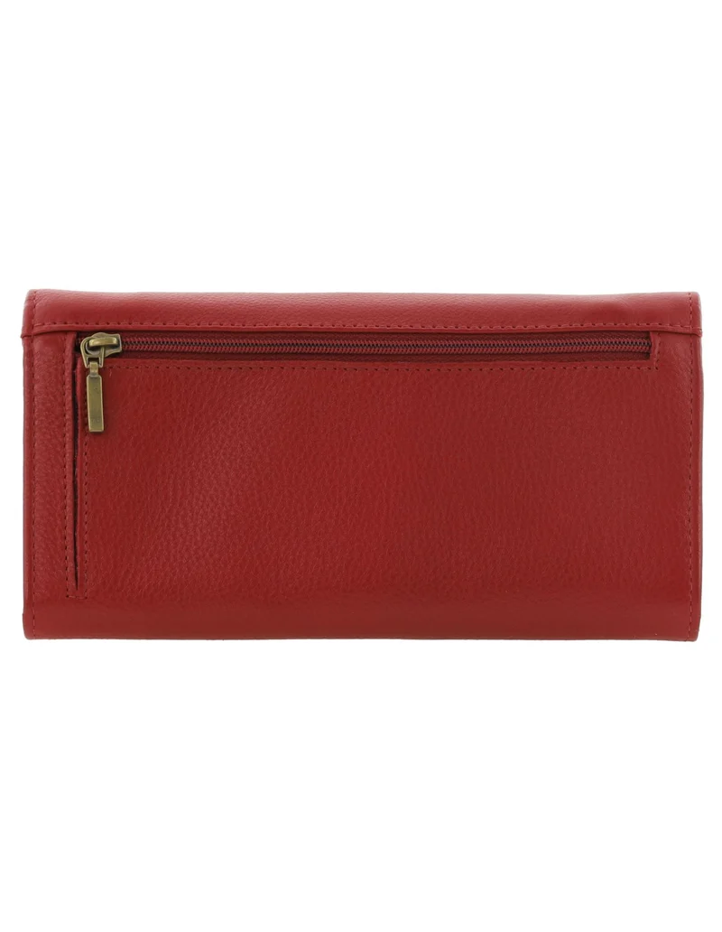 Pierre Cardin Women's Rustic Leather Protected RFID Wallet 19cm Red