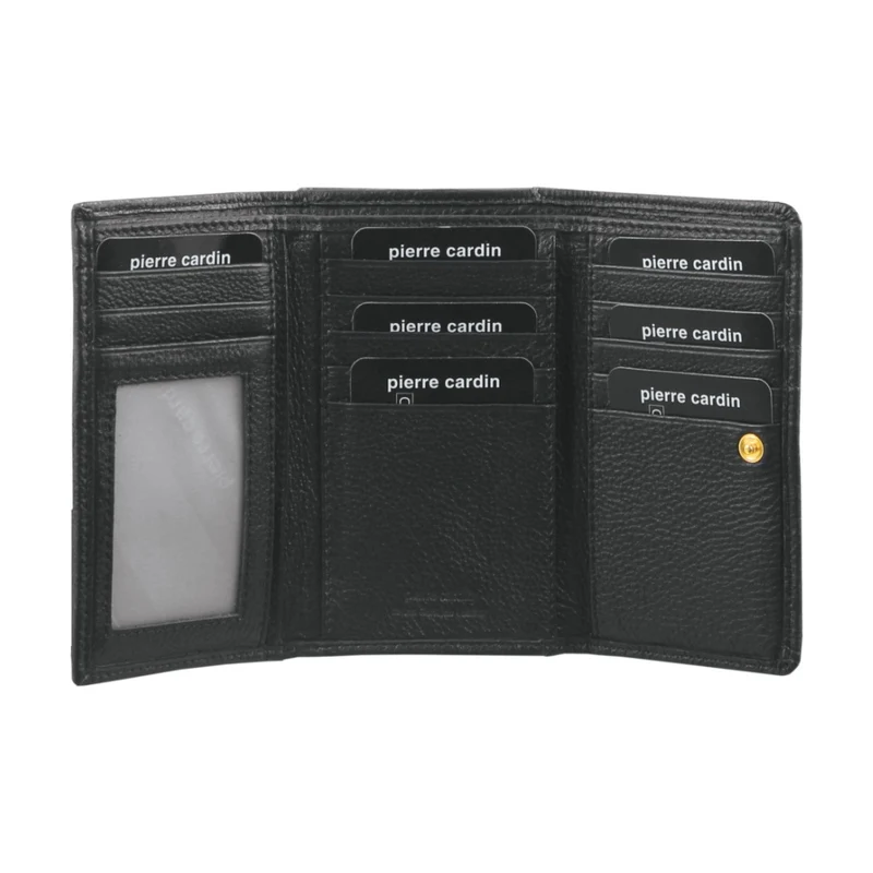Pierre Cardin Women's Leather Tri-Fold Protected RFID Wallet 14cm Black