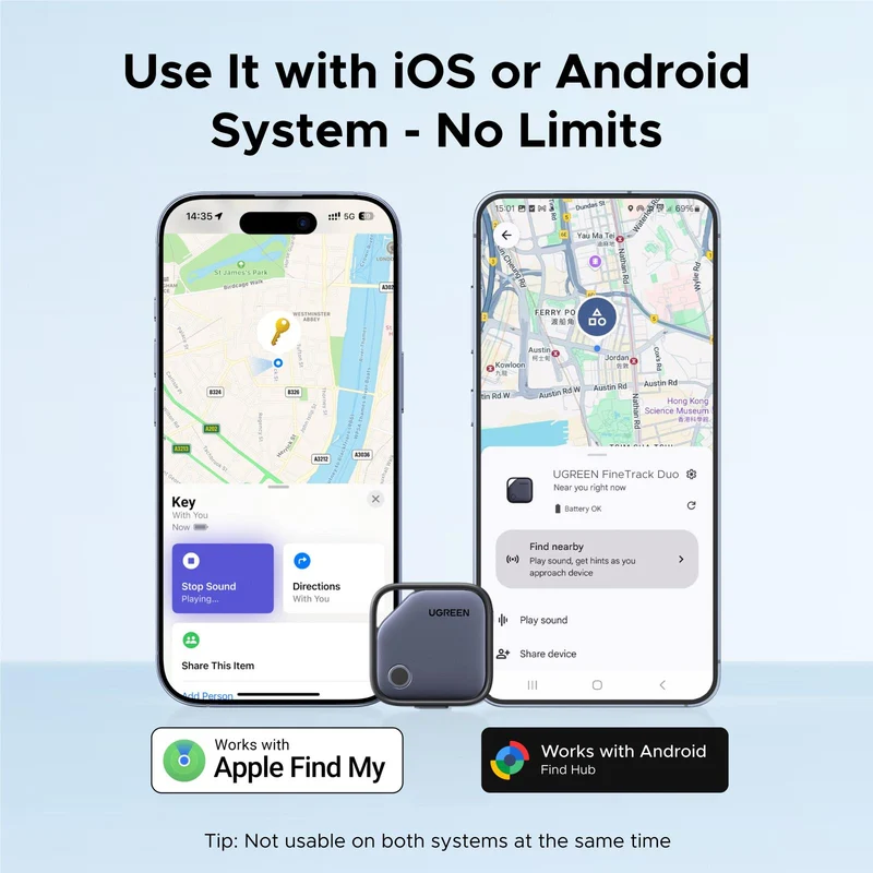 UGREEN Finder Pro USB-C Bluetooth Tracker for Apple & Google [1 Pack]