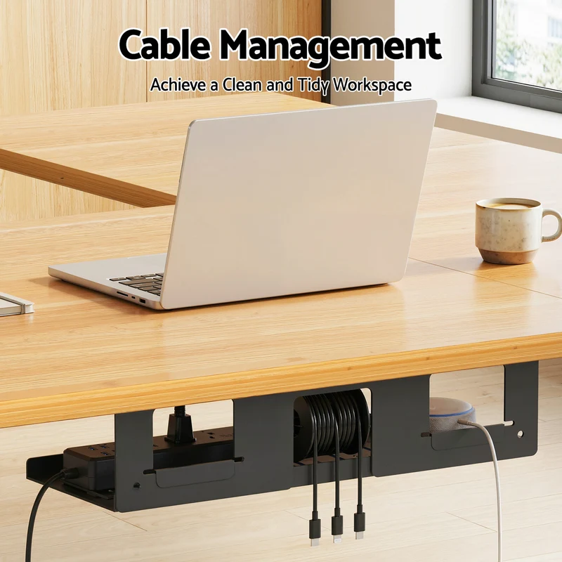 Artiss L‑Shape Electric Motorised Sit‑Stand Standing Desk Height Adjustable - Natural/Black