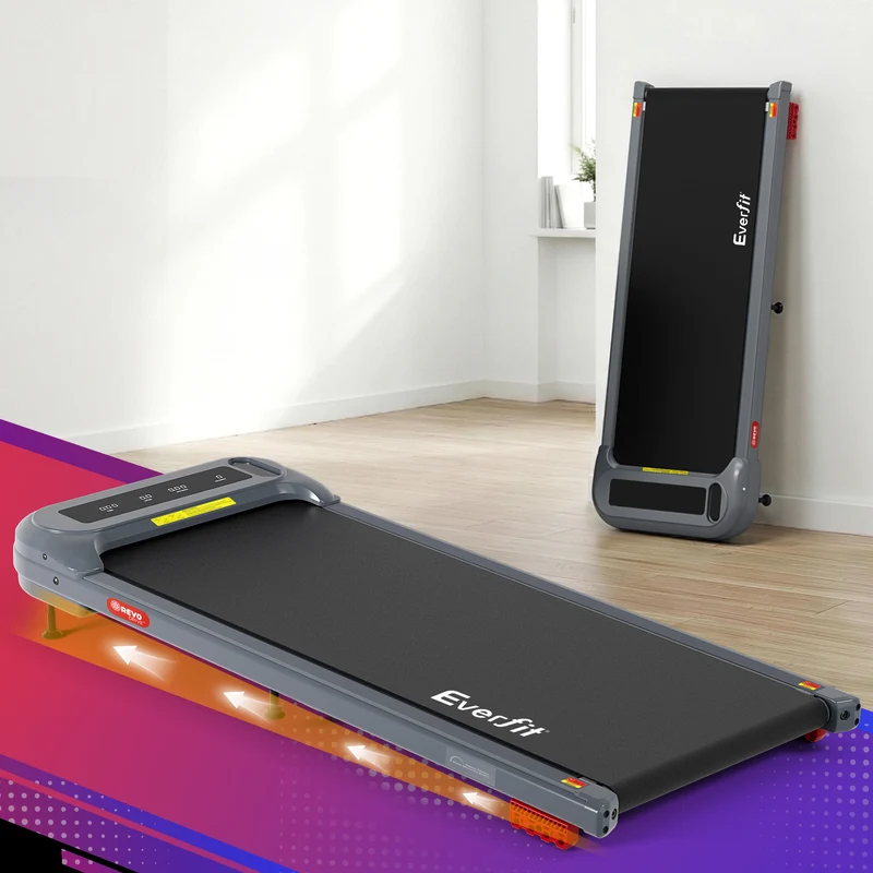 Everfit Treadmill Electric Walking Pad with Incline Under Desk Home Gym (Grey)