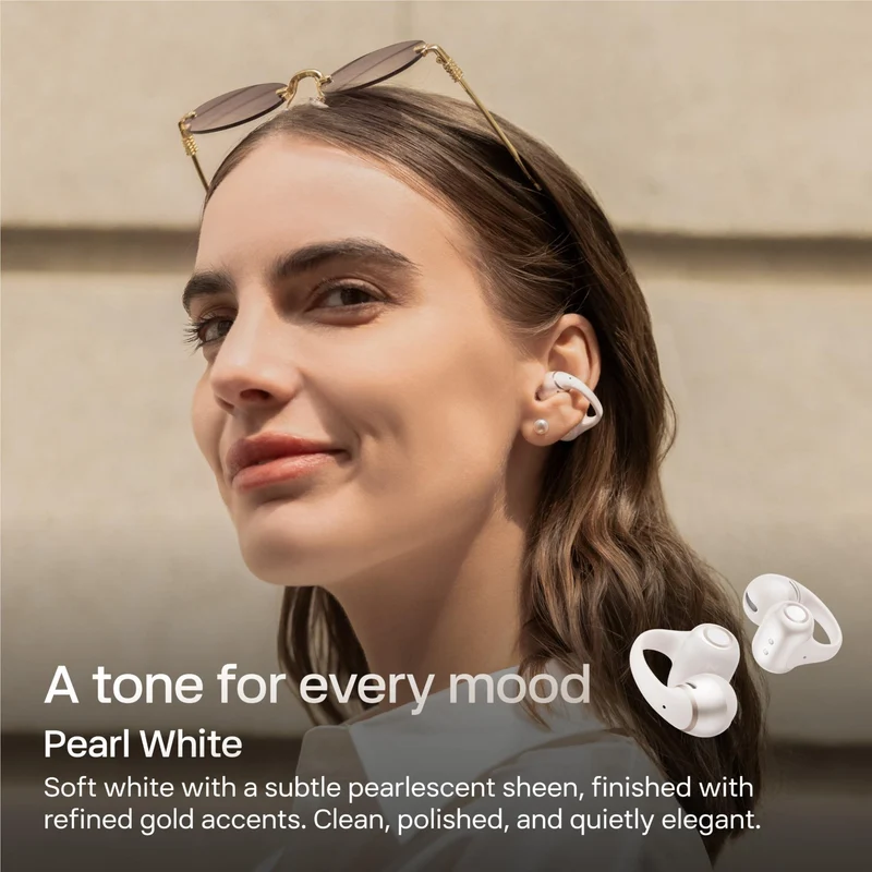 Shokz OpenDots 2 Open-Ear Earbuds (Pearl White)