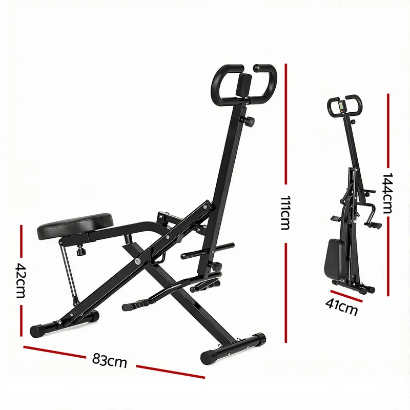 Everfit Foldable Squat Machine Deep Squat Rowing Machine 5 Adjustable Seat Home Gym