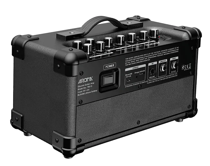 Aroma 15W Portable Guitar Amplifier (Black)