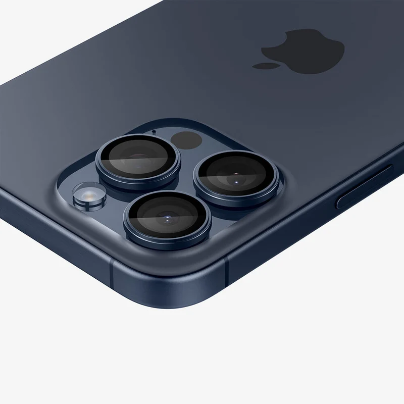 SPIGEN EZ Fit Optik Pro 2PCS Glass Camera Lens Protector for iPhone 17 Pro/Max/16 Pro/Max/15 Pro/Max/14 Pro/Max (Blue Titanium)