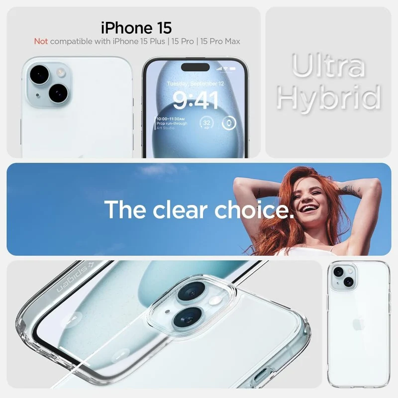 Spigen Apple iPhone 15 Ultra Hybrid Case - Clear