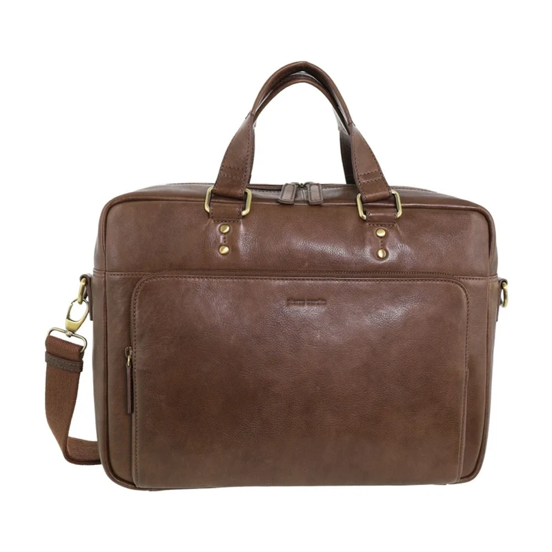 Pierre Cardin Men's Leather Rustic Business/Laptop Shoulder Bag 41x29cm Oak