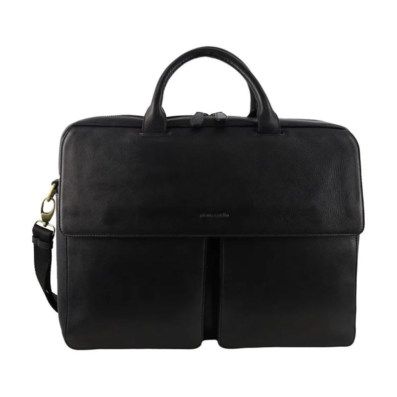 Pierre Cardin Men's Leather Classic Messenger/Computer Bag 41x30cm Black