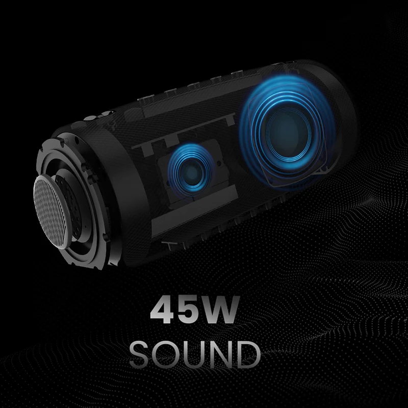 HiFuture Gravity 45W Portable Bluetooth Speaker with LED Lights (Black)