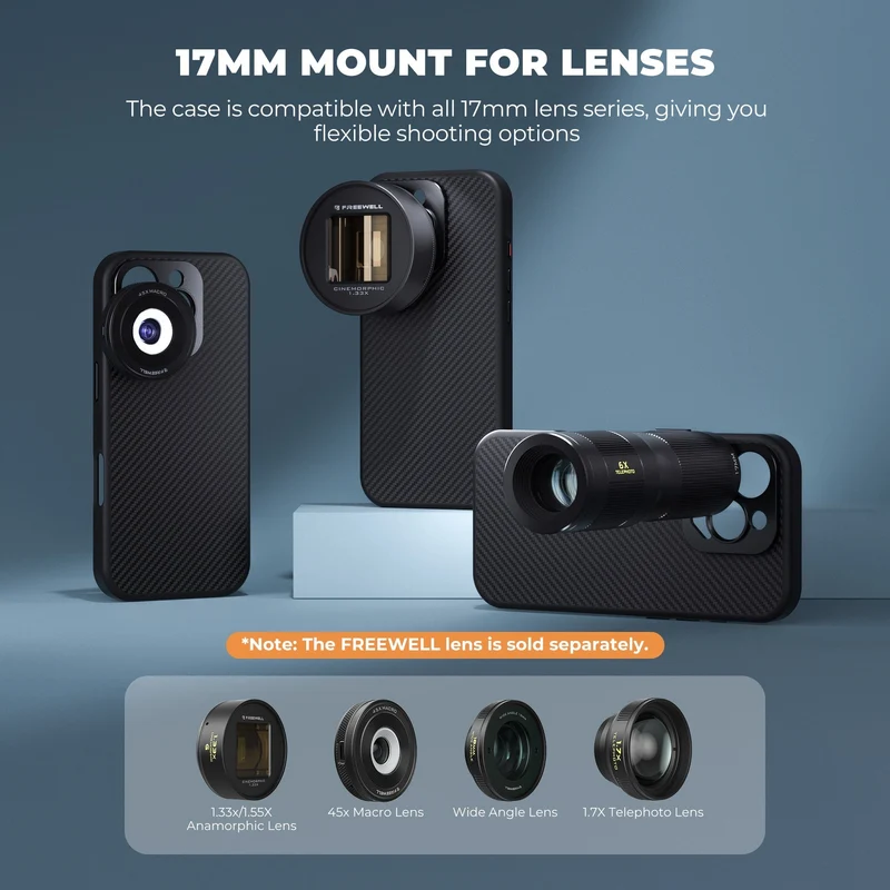 Freewell Pro Filmmaker Case with 17mm Mount for iPhone 16 Pro
