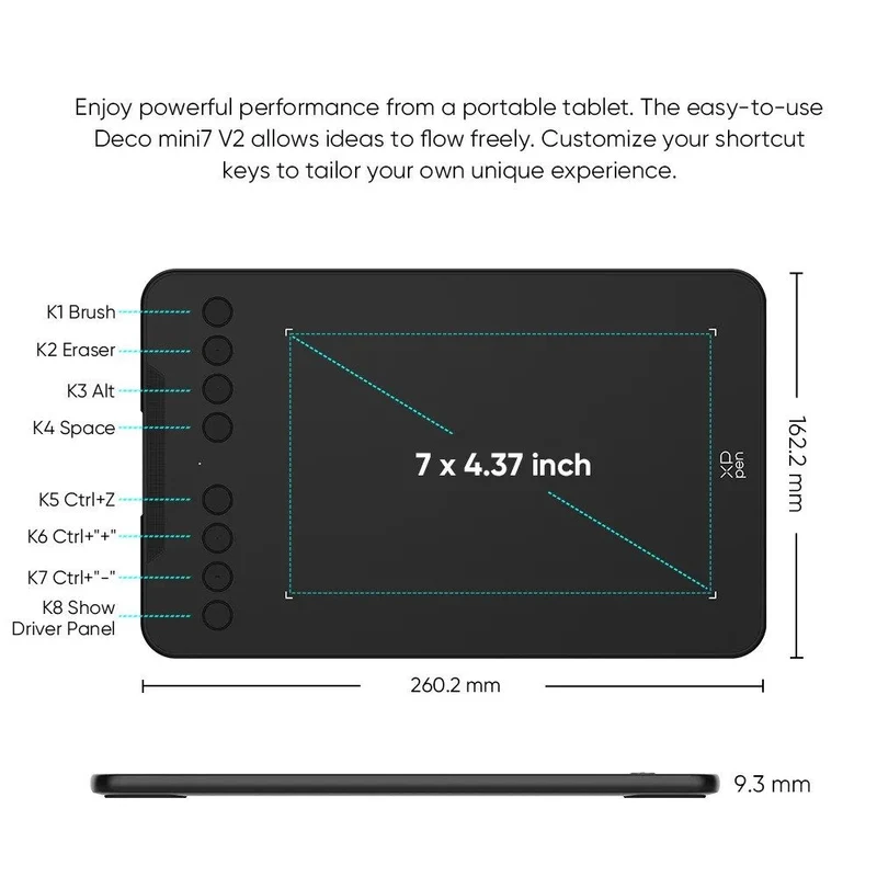 XPPen Deco Mini 7 V2 Graphics Tablet