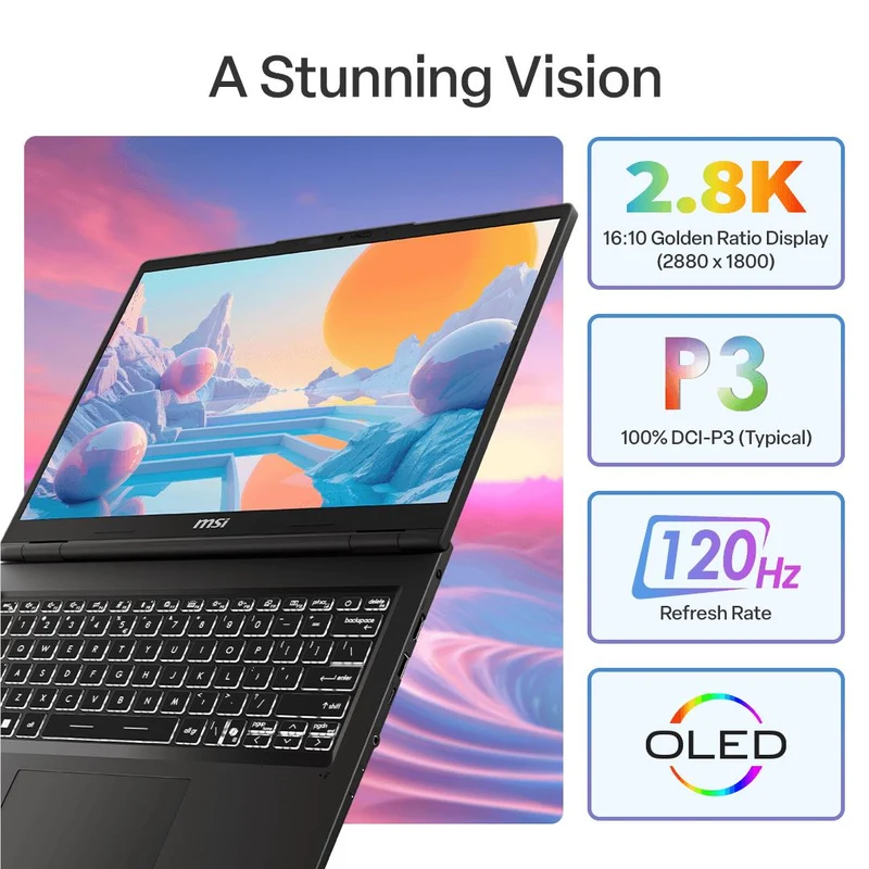 MSI Venture A14 AI+ 14" 2.8K OLED 120Hz Next-Level Copilot+ AI PC Laptop (Ryzen AI 5/512GB)[Ex-Display]