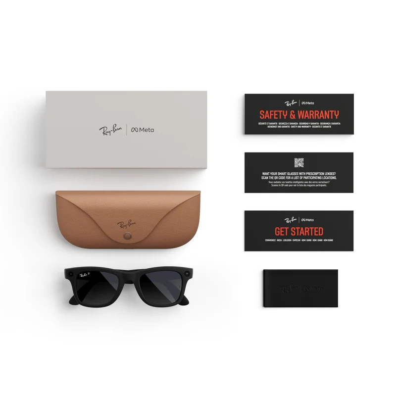 Ray-Ban | Meta Wayfarer Gen 1 AI Glasses(Matte Black Gradient Graphite Polarised)