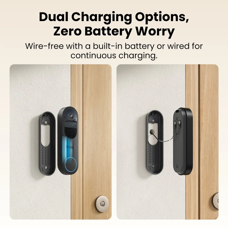 Reolink 2K 4MP Battery Video Doorbell Camera Head-to-Toe View, 2.4/5 GHz WiFi Two-Way Talk
