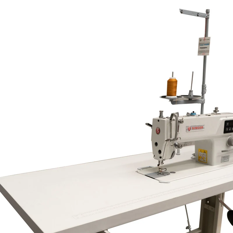 Singer 142G E Series Single Needle Integrated Lockstitch Industrial Sewing Machine with Table - Fabric Light to Medium