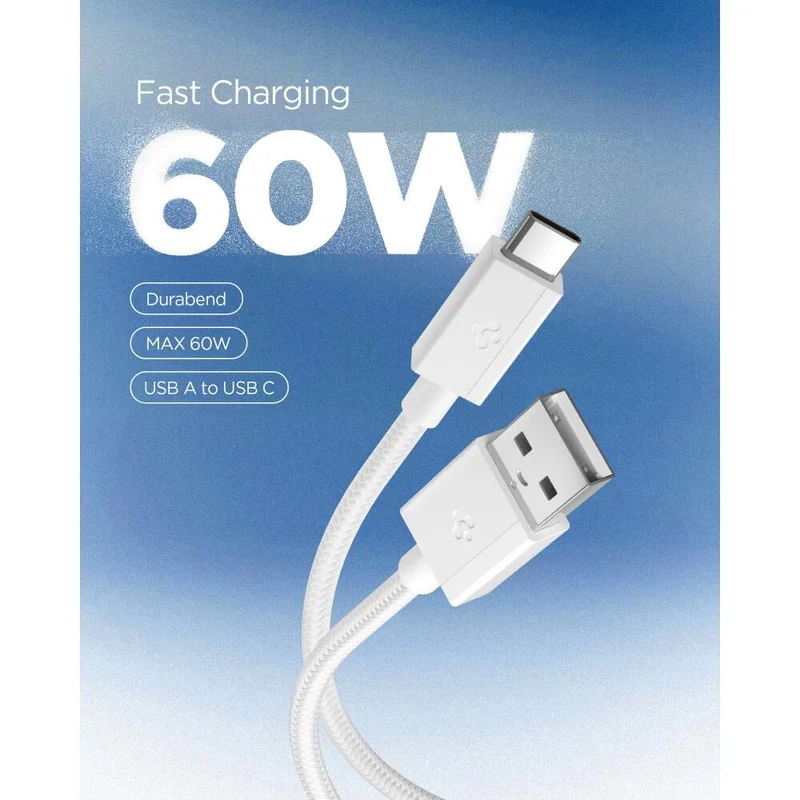Spigen USB A to USB C 60W 480Mbps EB6015AC 1.5M Cable (White)