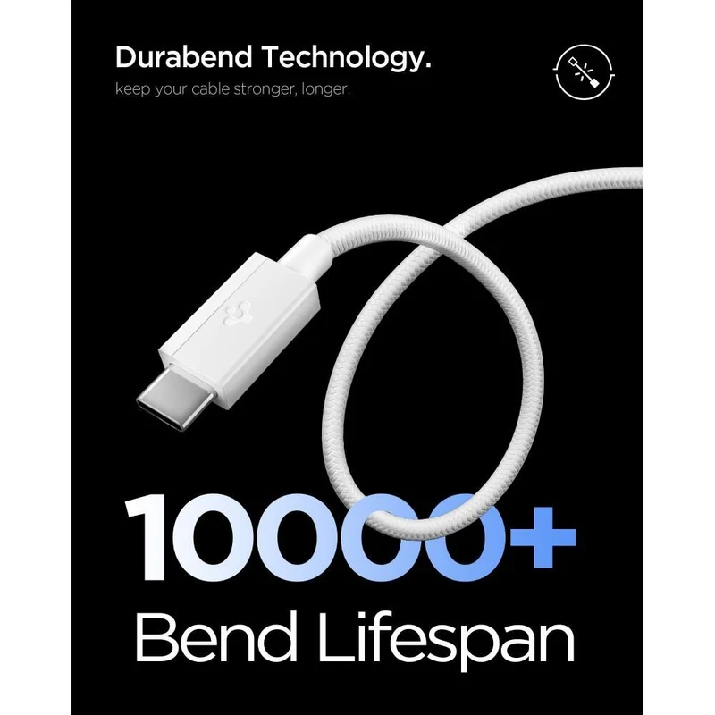 Spigen USB A to USB C 60W 480Mbps EB6015AC 1.5M Cable (White)