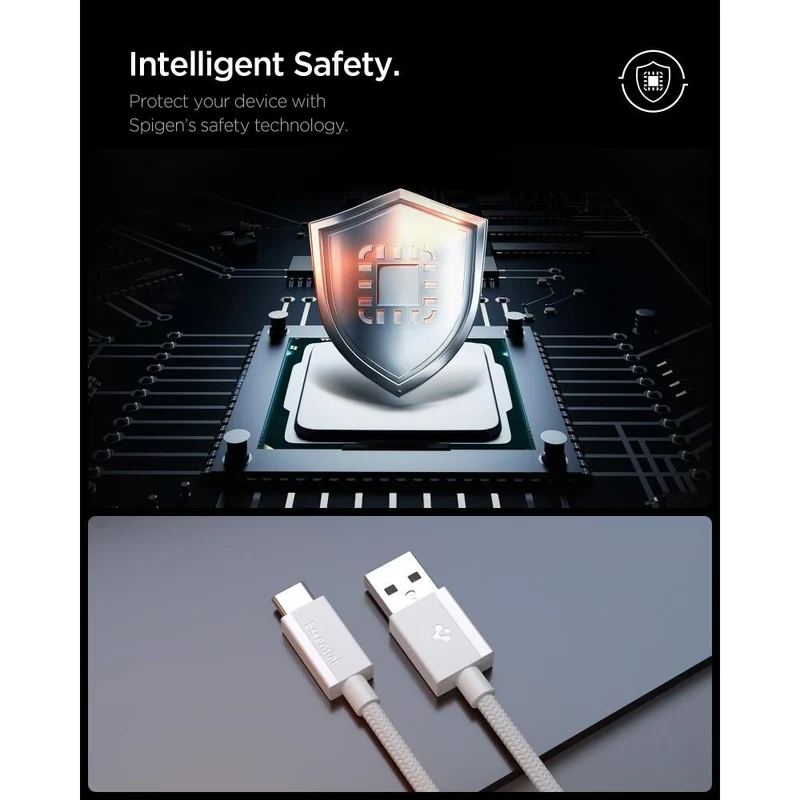 Spigen USB A to USB C 60W 480Mbps EB6015AC 1.5M Cable (White)