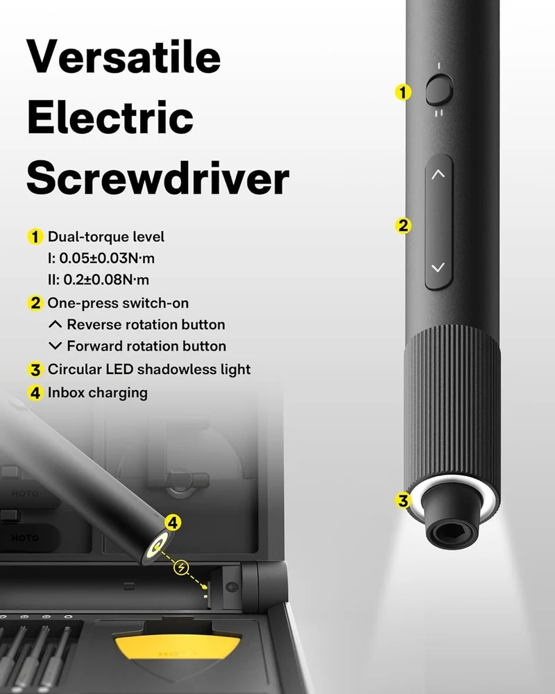 Hoto Electric Precision Screwdriver Kit Pro (48-in-1)