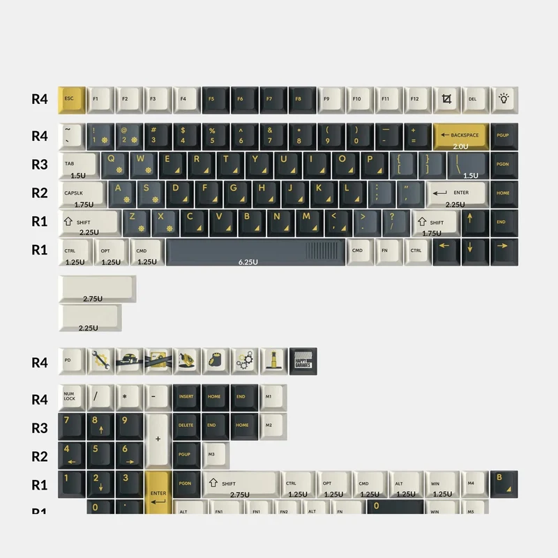 Keychron Cherry Profile Dye-Sub PBT Full Keycap Set (Retro Garage)