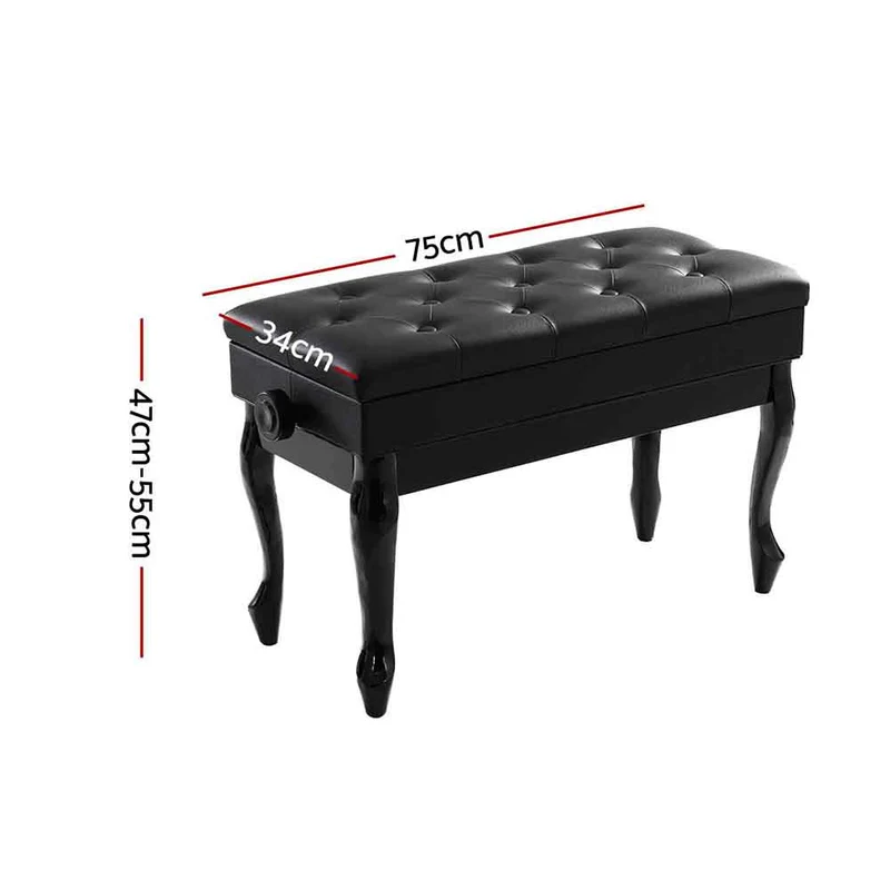 Alpha Piano Bench Stool Adjustable Height Keyboard Seat