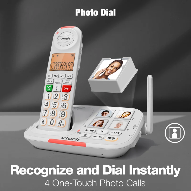 VTech 25450 CareLine DECT6.0 Cordless Phone with VSMART - White