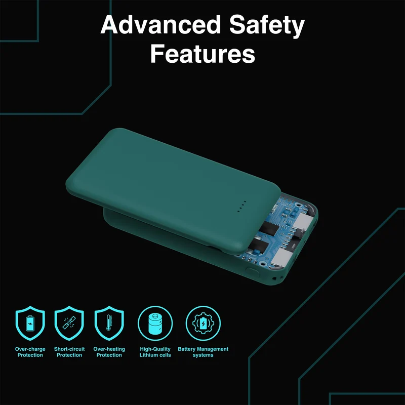 Laser 5000mAh Compact Portable Power Bank (Deep Green)