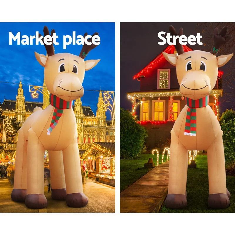 Jingle Jollys Christmas Inflatable Reindeer 5M Illuminated Decorations