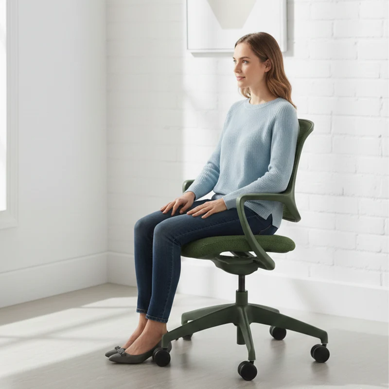 Desky Evoque Low Back Office Chair - Dark Green / Yes