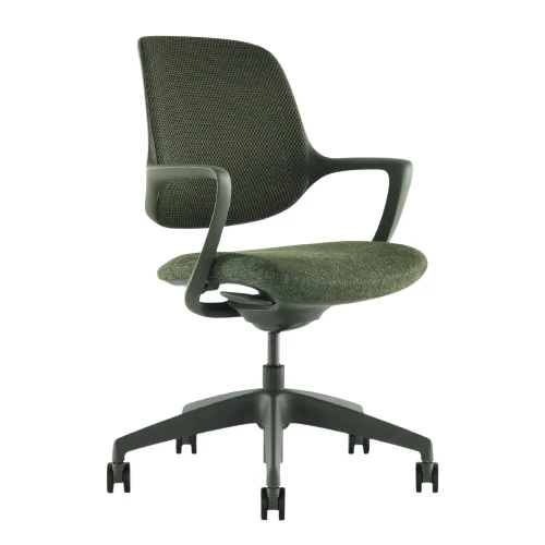 Desky Evoque Low Back Office Chair - Dark Green / No