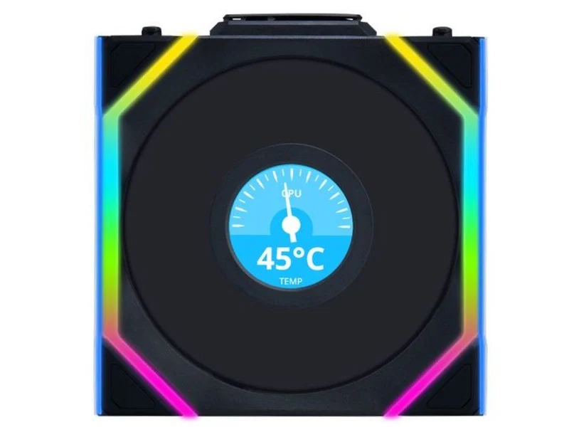 Lian Li Uni Fan SL120 Wireless Reverse LCD 3-Pack (Black)
