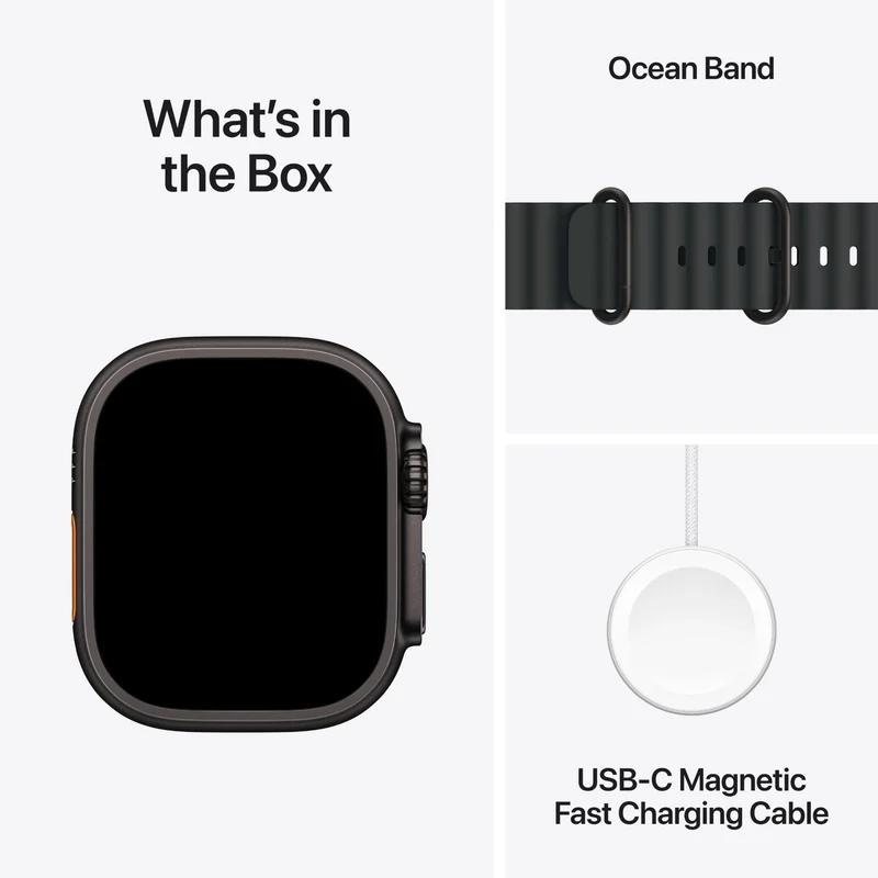 Apple Watch Ultra 3 49mm Black Titanium Case GPS + Cellular Ocean Band (Black)