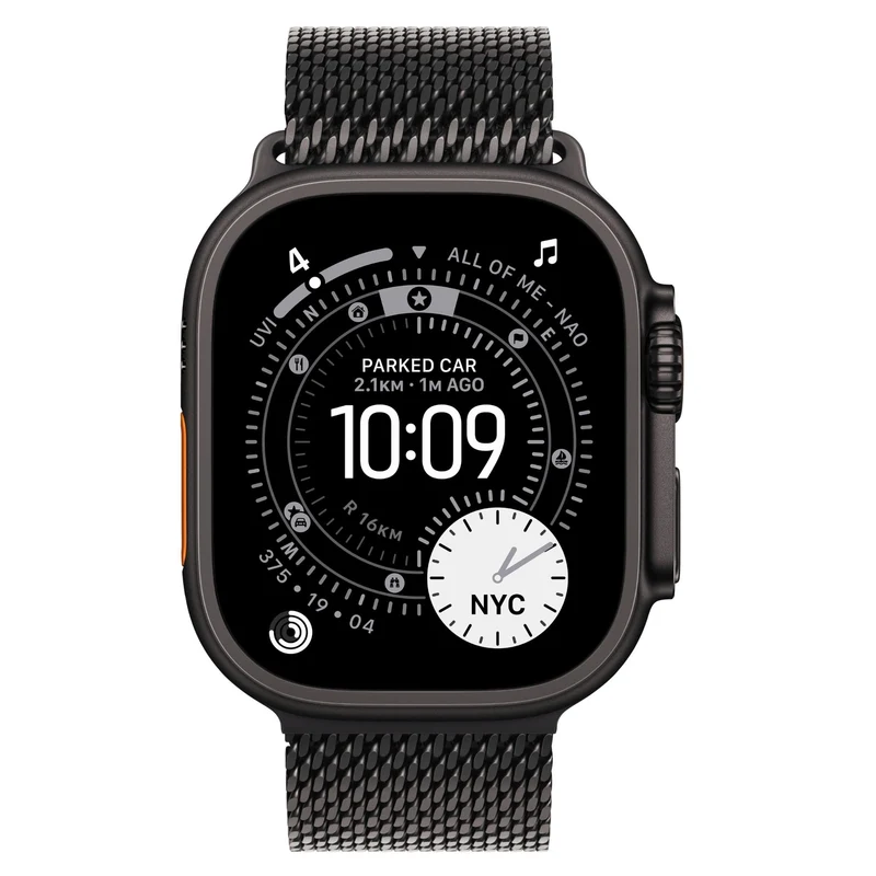 Apple Watch Ultra 3 49mm Black Titanium Case GPS + Cellular Milanese Loop (Small)