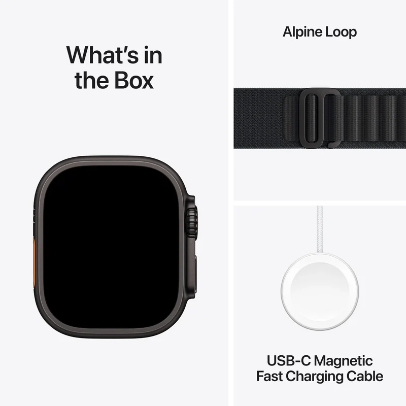 Apple Watch Ultra 3 49mm Black Titanium Case GPS + Cellular Black Alpine Loop (Large)