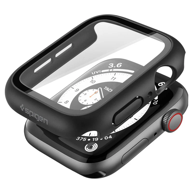 Spigen Apple Watch SE3/SE2/6/SE/5/4 44mm Thin Fit 360 Case with Screen Protector (Black)